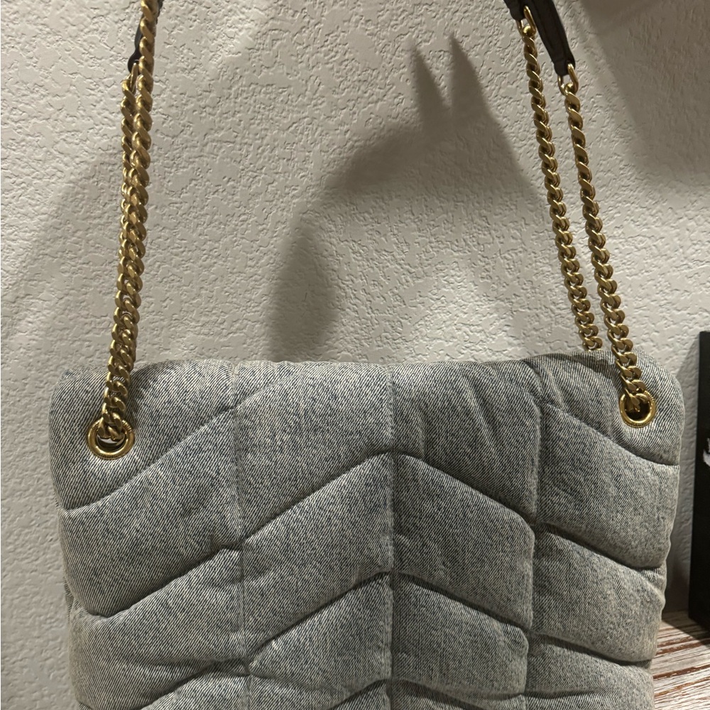YSL Denim Puffer Shoulder Bag - Picture 6 of 11